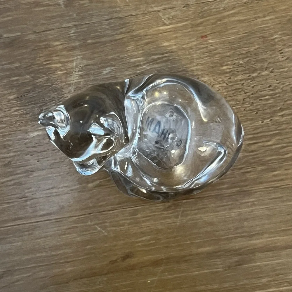 Gorham Crystal Cat Salt Shaker Figurine Clear Glass MCM Cat Lover Gift Unique